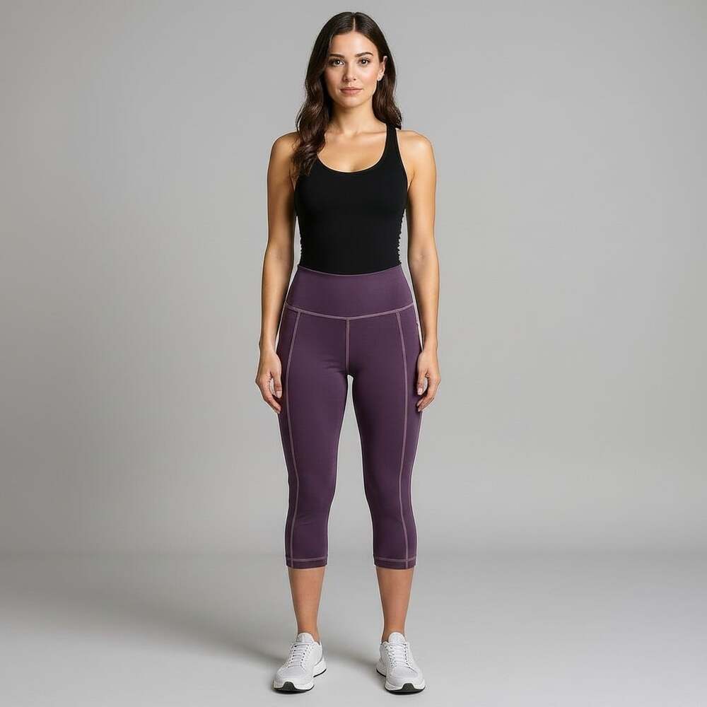 Athleta Elation High Waist Crop Legging LP Purple Space Dye Side Pocket Supplex